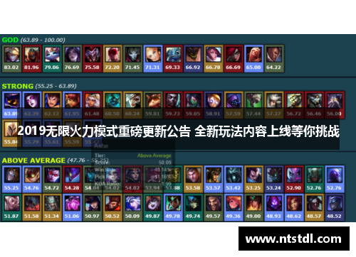 2019无限火力模式重磅更新公告 全新玩法内容上线等你挑战